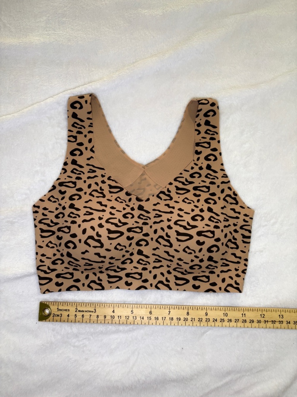 Tan Leopard Print Wireless Bralette Small